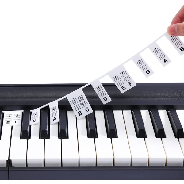 INF Irrotettavat pianon ja kosketinsoittimen etiketit 88 kosketi Valkoinen