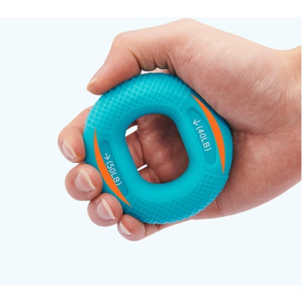 Finger Trainer Silikon Hand Trainer Ring Hand Grip Trainer 40-50 pund Blå