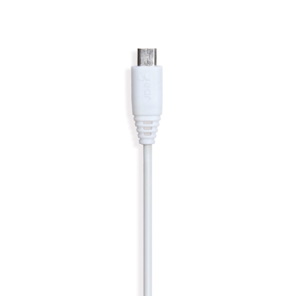 Rund Laddkabel MicroUSB till USB-A 0.3m Vit