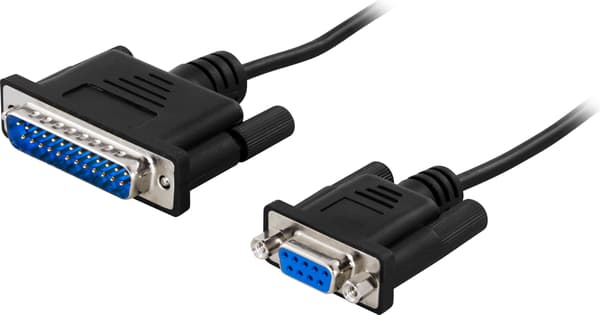 Printer cable serial DB25ma-DB9fe, black, 3m
