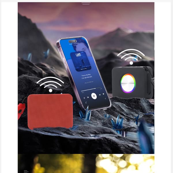FM0222 Mini Bluetooth-högtalare: Bärbar ljudkompis Red Red