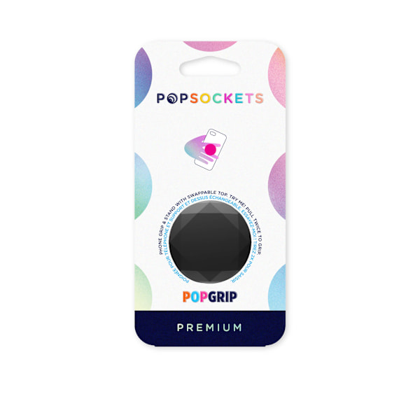 POPSOCKETS Metallic Diamond Black Avtagbart Grip med Ställfunkti