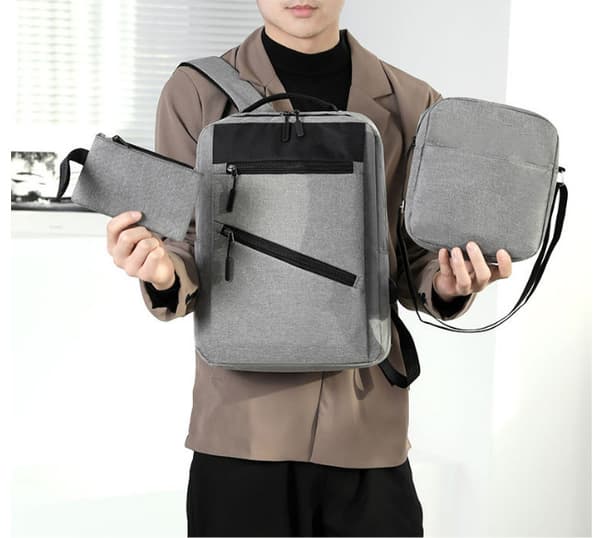 Stor Kapacitet Multi-Funktionel Multi-Delt Laptop Taske Grey Grey