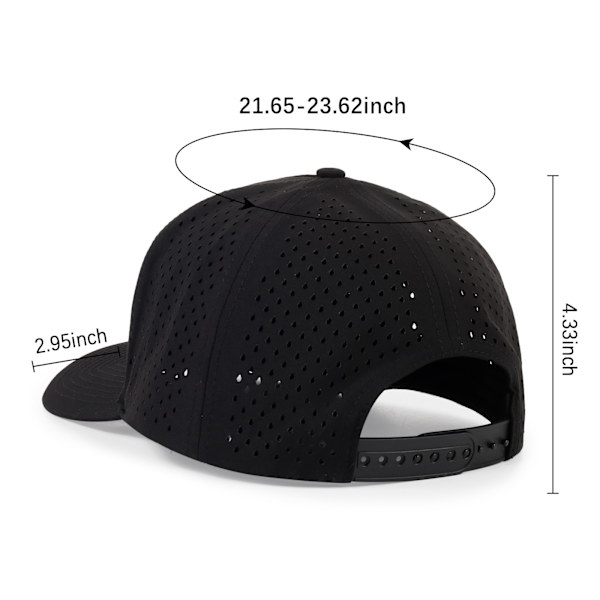 Baseballkasket med seks paneler Sort