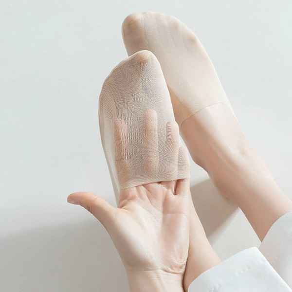 Steps med silikonhäl 5 par Beige S Beige S