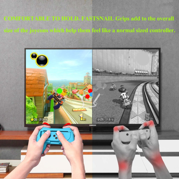 INF Nintendo Switch Joy-Con Controller Grip 2-pak Rød / Blå
