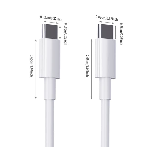 5-Pak 2M CTO C datakabel, PD60W hurtigopladningskabel 3-pack