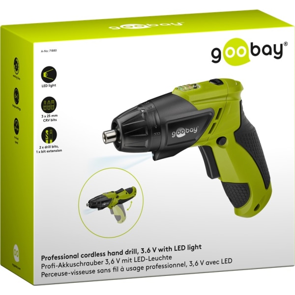 Mini batteridriven skruvdragare 3,6 V med LED-ljus