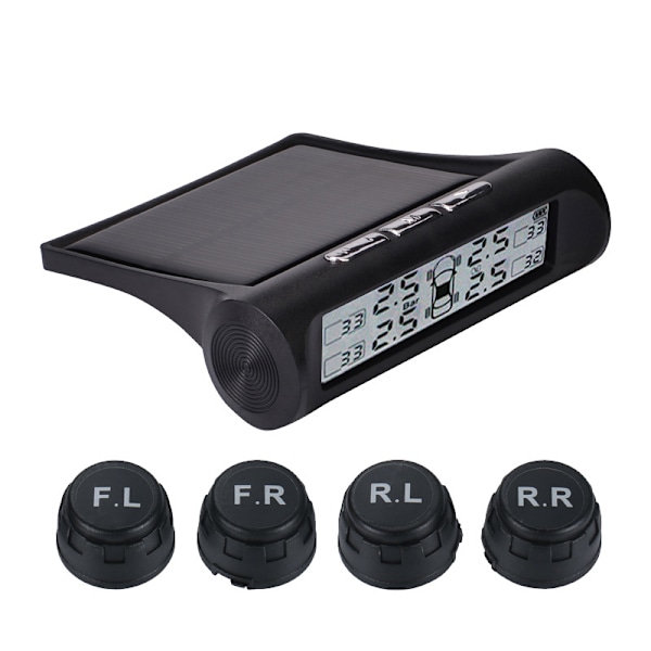 Solar TPMS Däcktrycksövervakningssystem med LCD-skärm