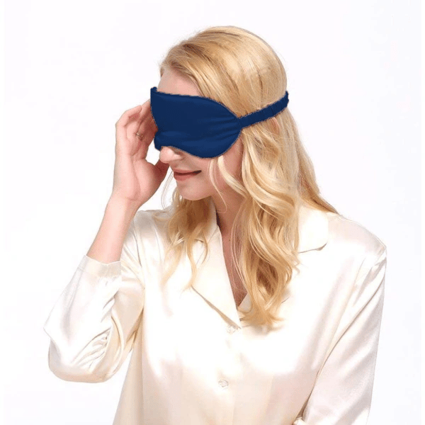 Sovmask av silke / Ögonmask DarkBlue DarkBlue