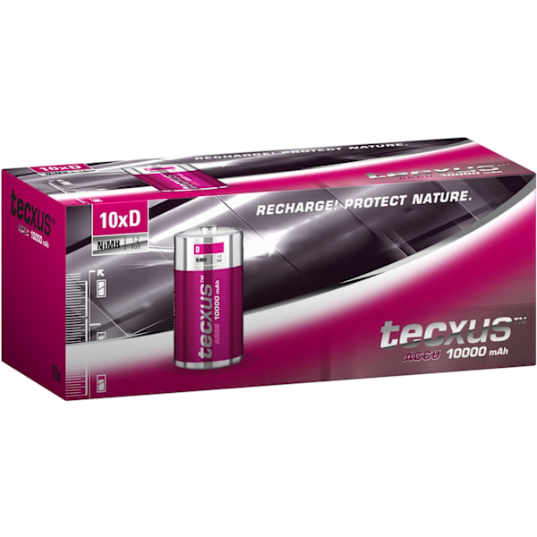 D (Mono)/HR20 laddningsbart batteri - 10000 mAh, 10 st. i box