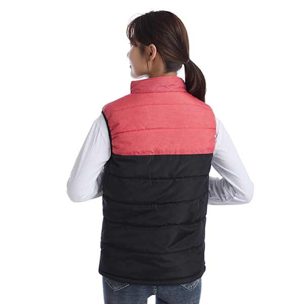 Opvarmet vest med dobbelte kontroller, konstant temperatur og varme Sort+rød XXL