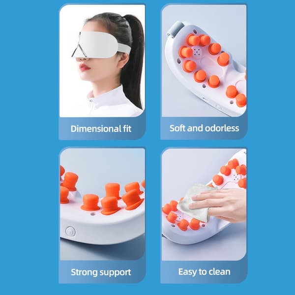 Deluxe Opgraderet Øjenmassager: Vibration, 16 Touch Points & Akupunktur Massage