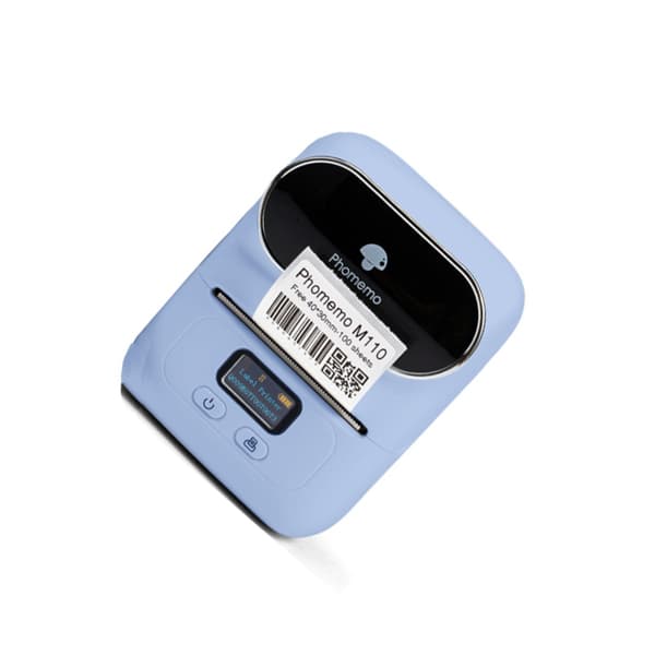 Bluetooth termisk etiketprinter til stregkode, pris og smykkemærkater — 203dpi 20-50mm 1200mAh kompatibel med iOS Android Windows Mac Linux Blue Blue