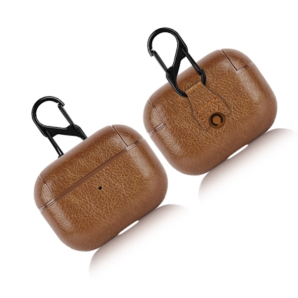 Airpods skyddsfodral, premium PU-läder Airpods Pro Brun