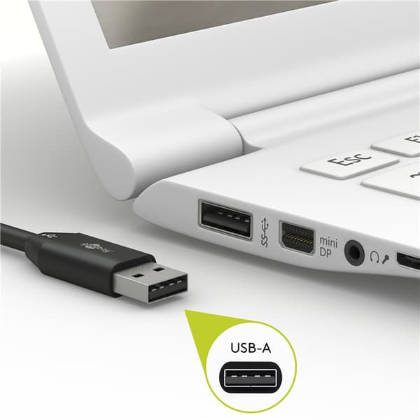 Lightning USB-A tekstilkabel med metalstik, 2 m
