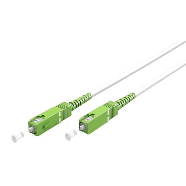 Fiberoptisk kabel (FTTH), Singlemode (OS2) White, vit (Simplex), 20 m