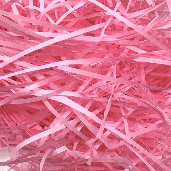 Rosa strimlat papper - 200g presentförpackningsfyllning Rosa