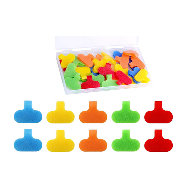 Trådetiketter, skrivbara återanvändbara nylonkabeletiketter 24-pack