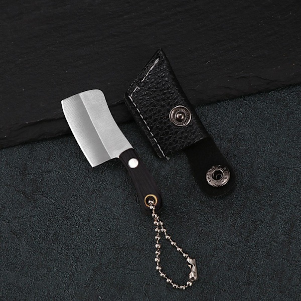 Mini-kniv till nyckelringen, fickkniv i rostfritt stål för EDC, frukt, öppning av paket