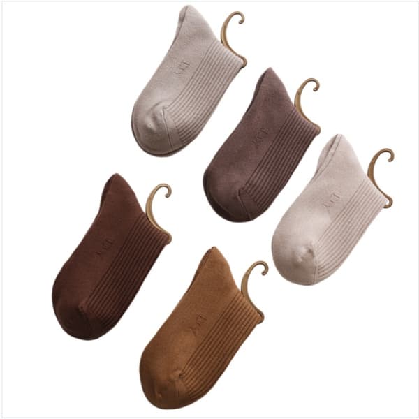Dame Bomuldsstrømper - 5 Farveassortiment, Sømløst Tådesign