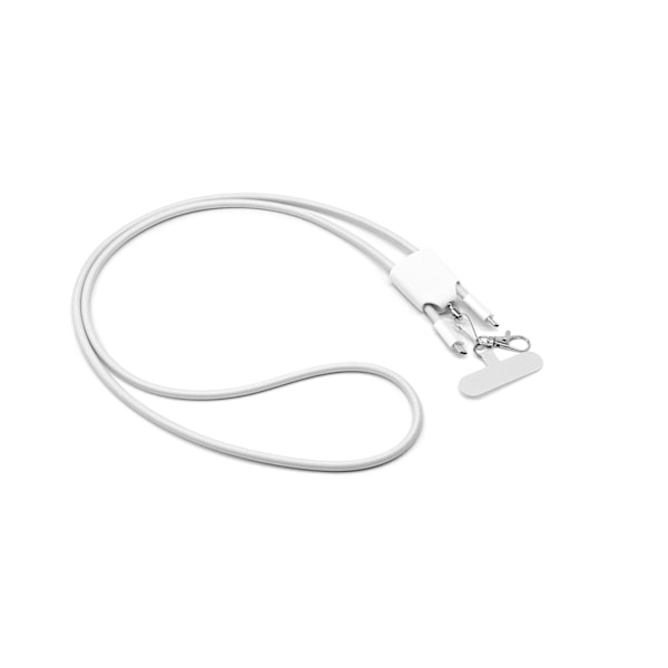 4-i-1 snabbladdande lanyard-datakabel Vit