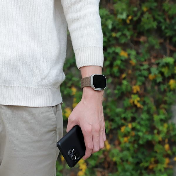 Klockarmband för Apple Watch Series 1-9, 42/44/45 mm Ljusbrun