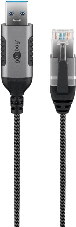 Ethernet-kaapeli USB-A 3.0 - RJ45, ohut, 2 m
