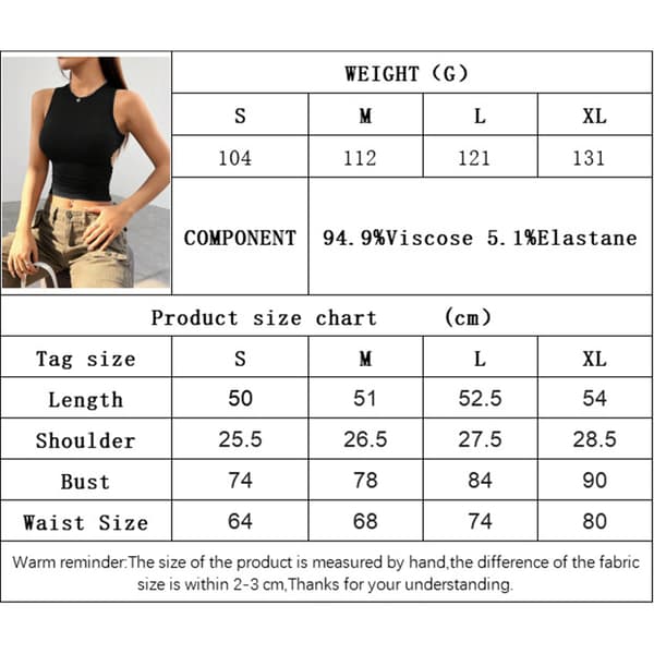 Ærmeløs Tank Top - Figursyet Design L L