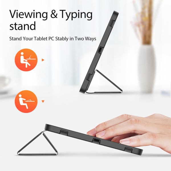 Trifold Stand Folio Case för Samsung Tab S9 Ultra/S8 Ultra Svart