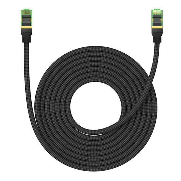 Flettet netværkskabel kat.8 Baseus Ethernet RJ45, 40Gbps, 8m (sort)