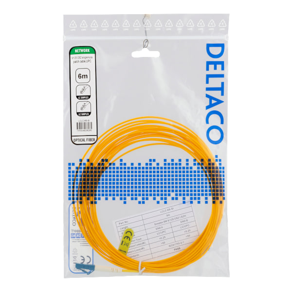 OS2 Fiber cable, LC – LC, simplex, singlemode, UPC, 6m