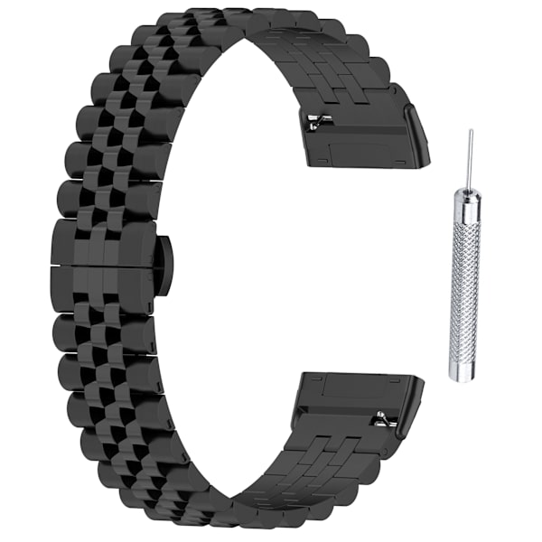 Klockarmband i Rostfritt Stål Fitbit Versa 3 / 4 / 5 Svart