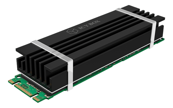 Heat sink set for M.2 2280 SSD, aluminium, 10 mm thick