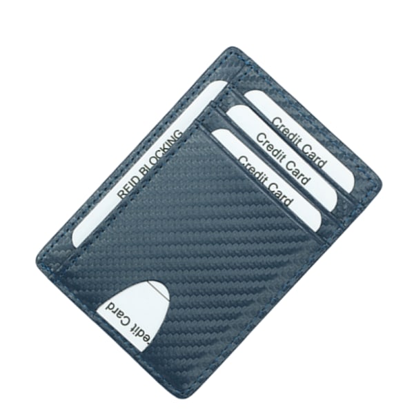 Slimmad RFID-kortshållare i äkta läder för män Blå