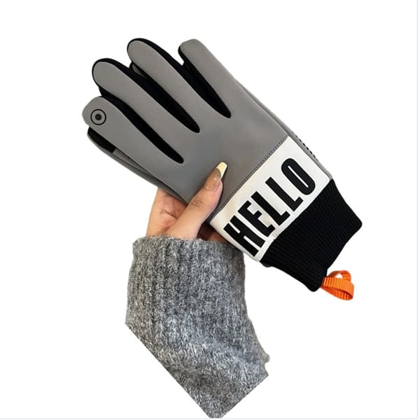 Vinter Fleece Cykelhandsker til Mænd - Vindtætte, Varme og Touchscreen-kompatible Grey Grey