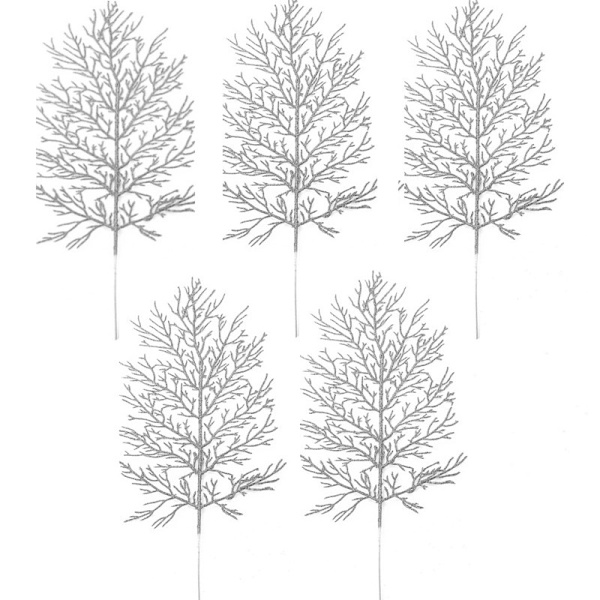 Kunstige filigranblade Julepynt 5-pack Sølv