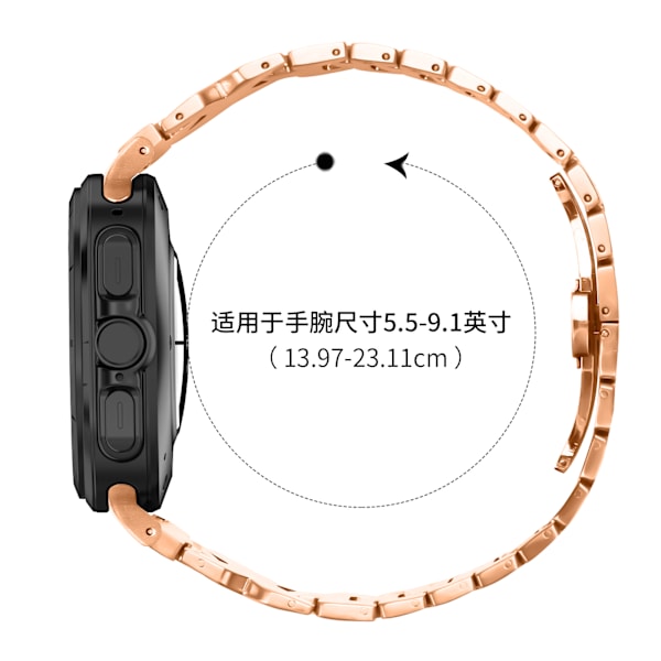 Elegant rustfrit stålrem til Samsung Watch7 47mm Ultra Rose guld