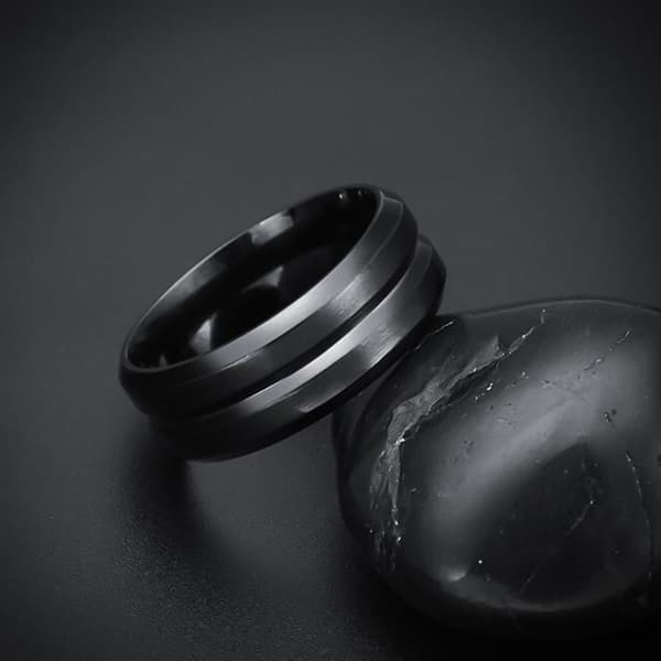 Chic ring i rustfrit stål Black 18.2 mm Black 18.2 mm