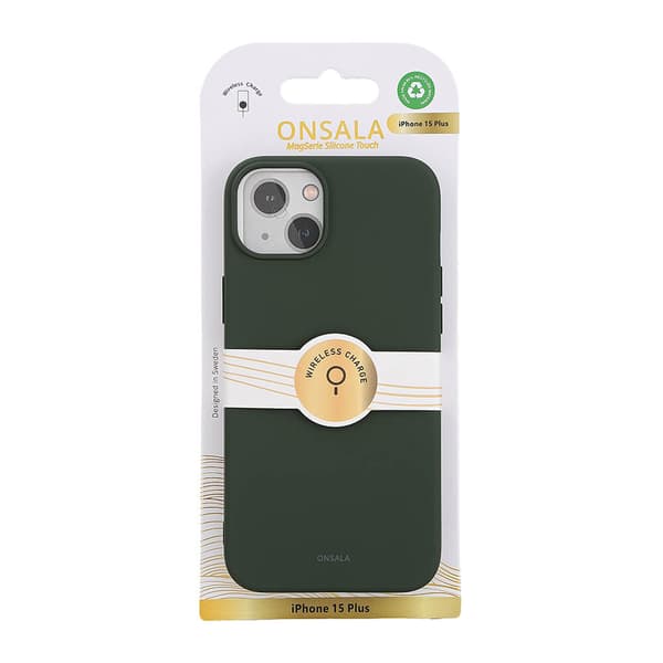 Mobilskal Silikon MagSeries Olive Green - iPhone 15 Plus