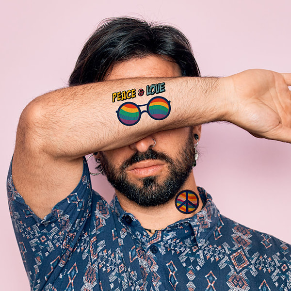 Hippie Tillfälliga Tatueringar (Set med 10) C