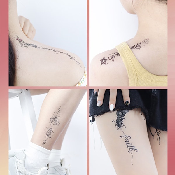 Paket med 10 ark tillfälliga tatueringar model 2
