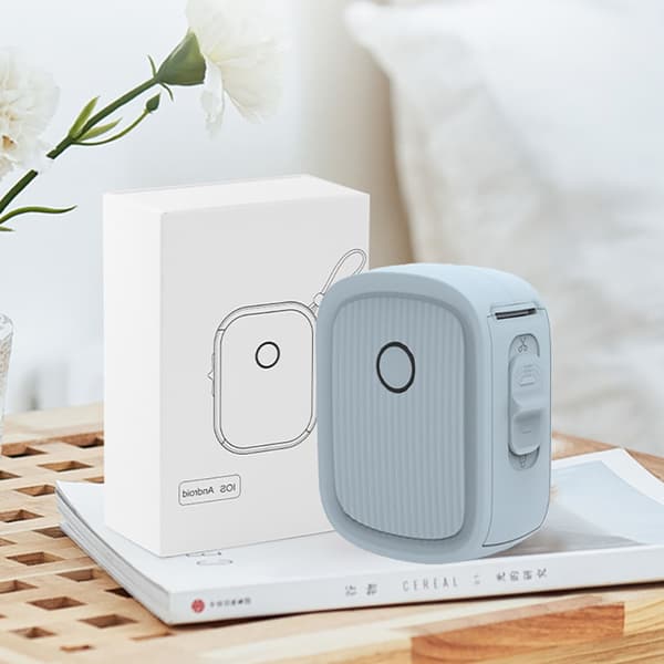 Bærbar Mini Termisk Mærkatmaskine - 1/2-Tommers Bluetooth Labelprinter, Hvid, Kompatibel med Android og iOS