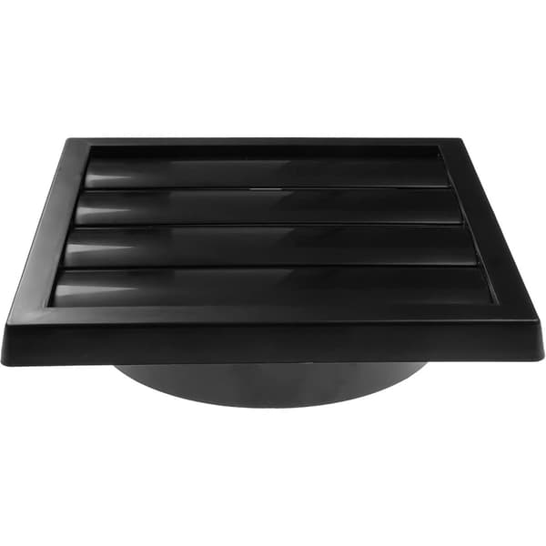 150MM lamelventildæksel med mesh - rustfrit stål til HVAC, altan og tørretumbler, selvlukkende lameller, sort