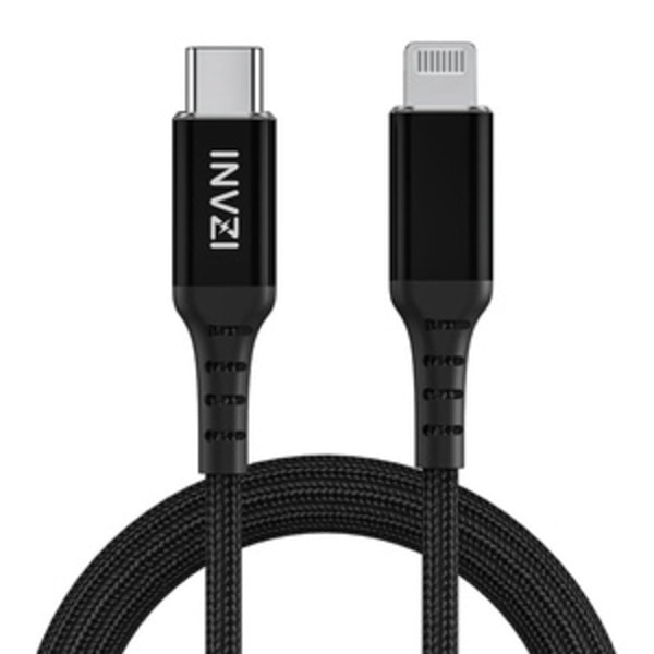 INVZI USB-C till Lightning-kabel, MFi, 2m (svart)