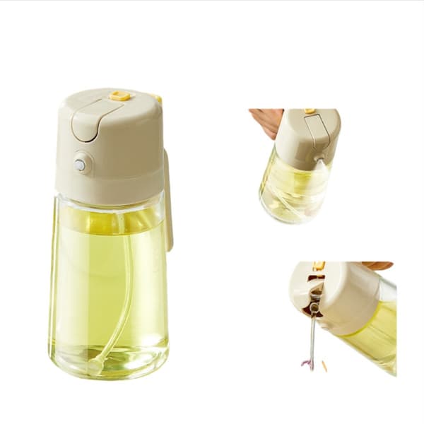 500ml Köksglas Oljesprayflaska - Spray- och Häll Oljedispenser White White