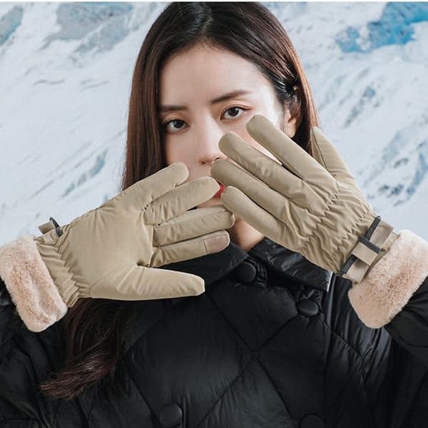 Varma vinterhandskar med touch Khaki S Khaki S