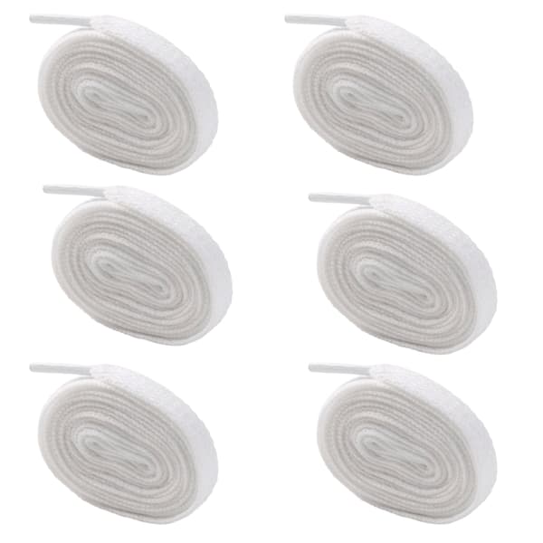 Platta Skosnören i Polyester, 4 par White S White S