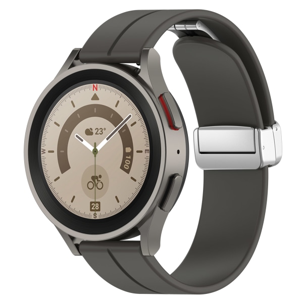 Kellon ranneke 22 mm Samsung Galaxy Watch 3 / Huawei Watch / Garmin Venu 2 silikoni Harmaa