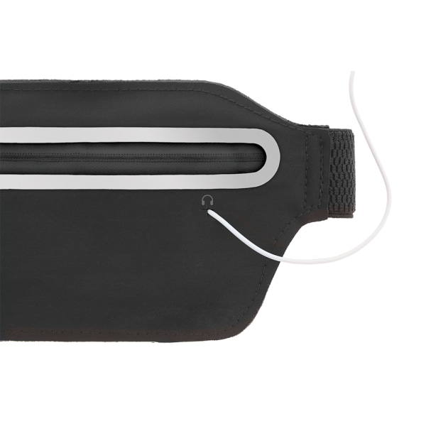 Sport waist bag, reflective, fits most mobile phones, black